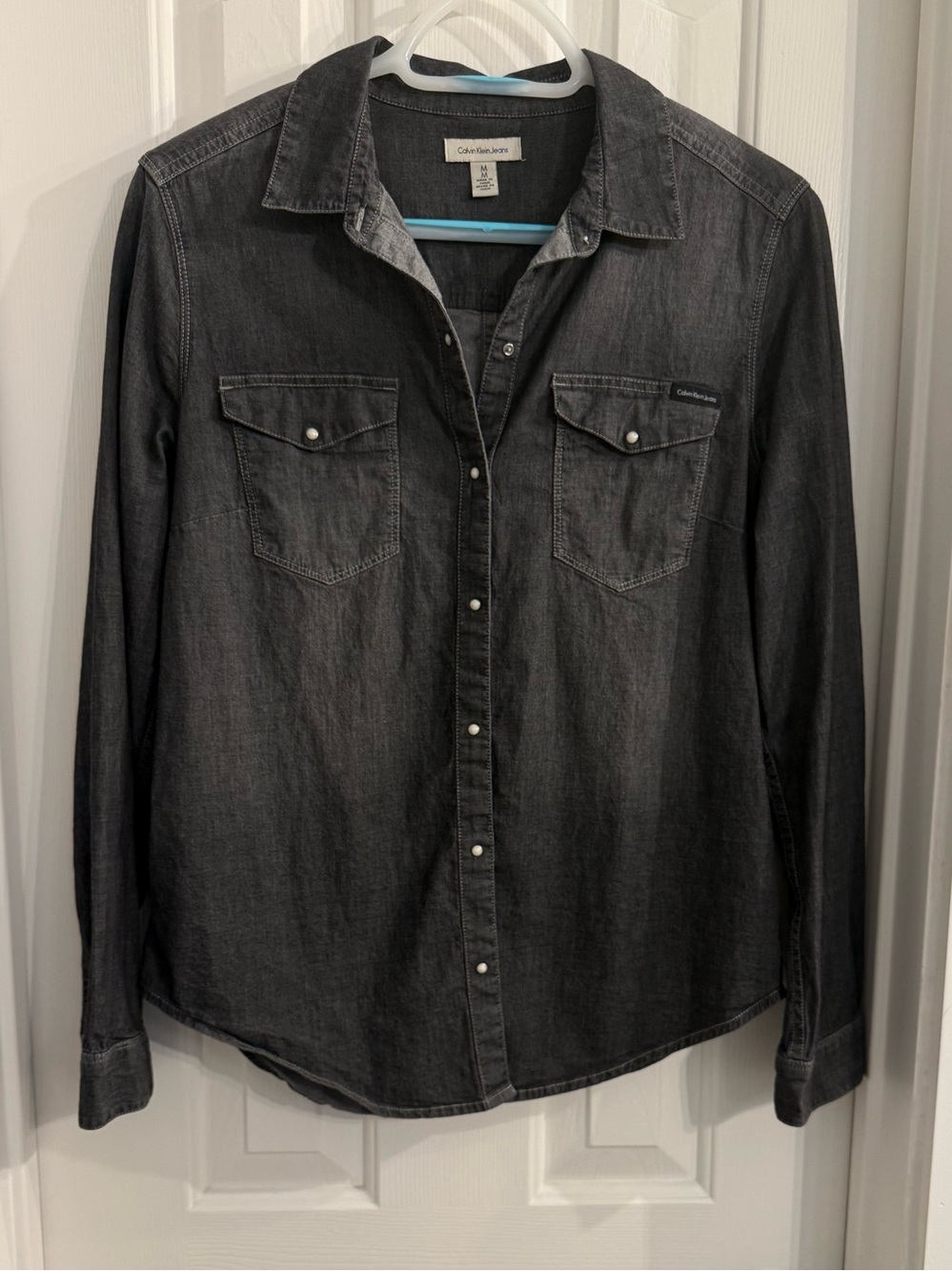 Women’s Calvin Klein Jeans Charcoal Gray Denim Shirt size M